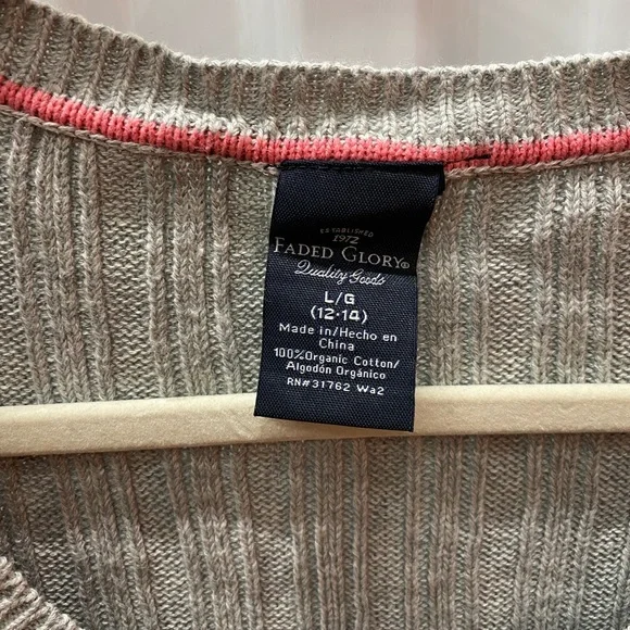 Faded Glory Cotton gray sweater shirt - Picture 2 of 2